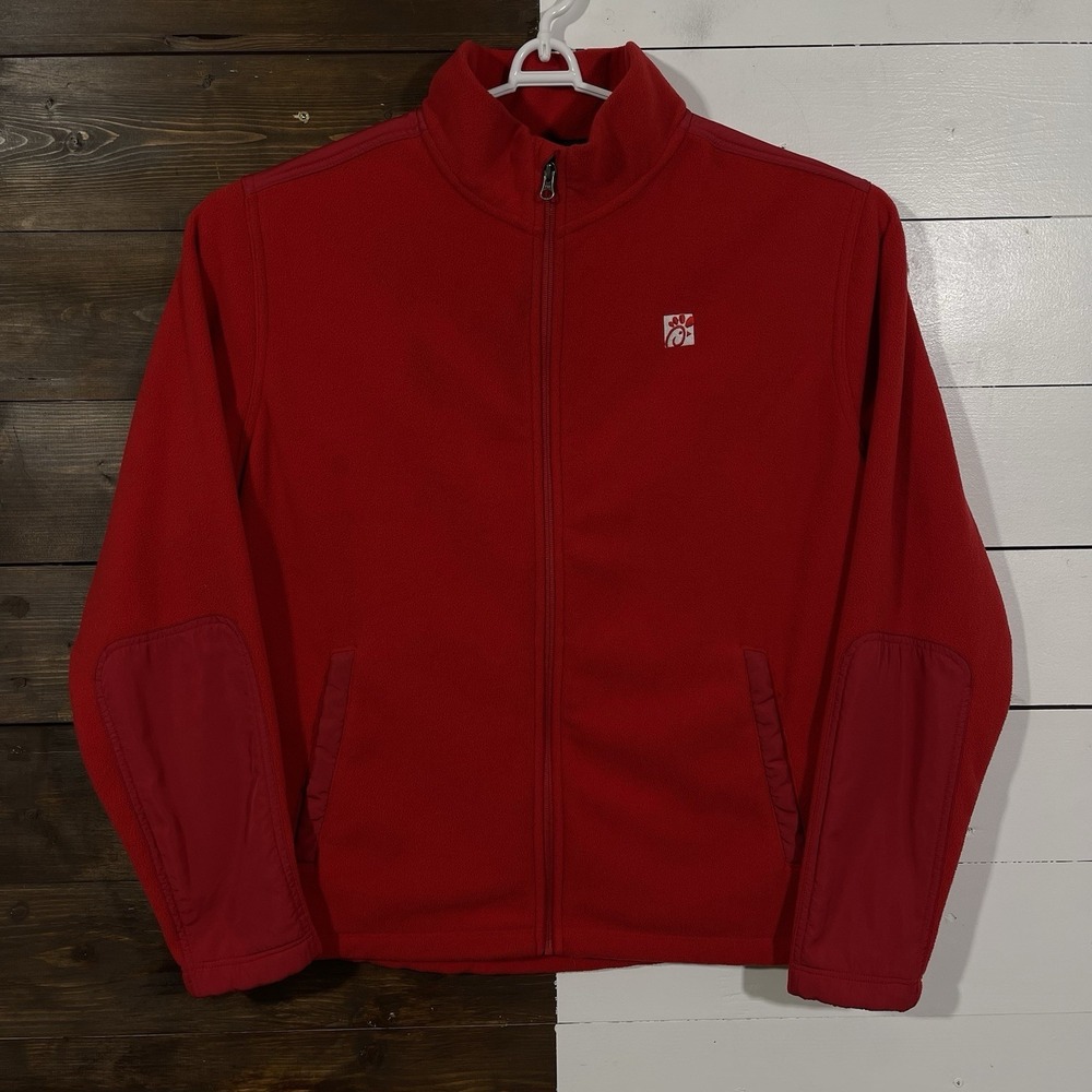 Chick Fil A Red Full Zip Uniform‎ Fleece Jacket Size 2XL Unisex OOBE